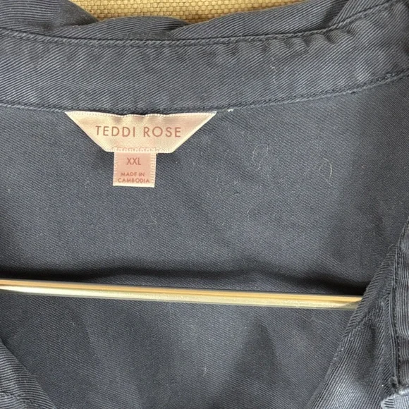 Teddi Rose > Navy Button-Up Tencel Shirt Dress XXL - Picture 3 of 8